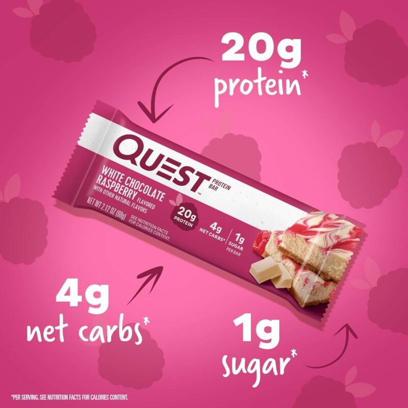 QUEST BARS WHITE CHOCOLATE RASPBERRY 1