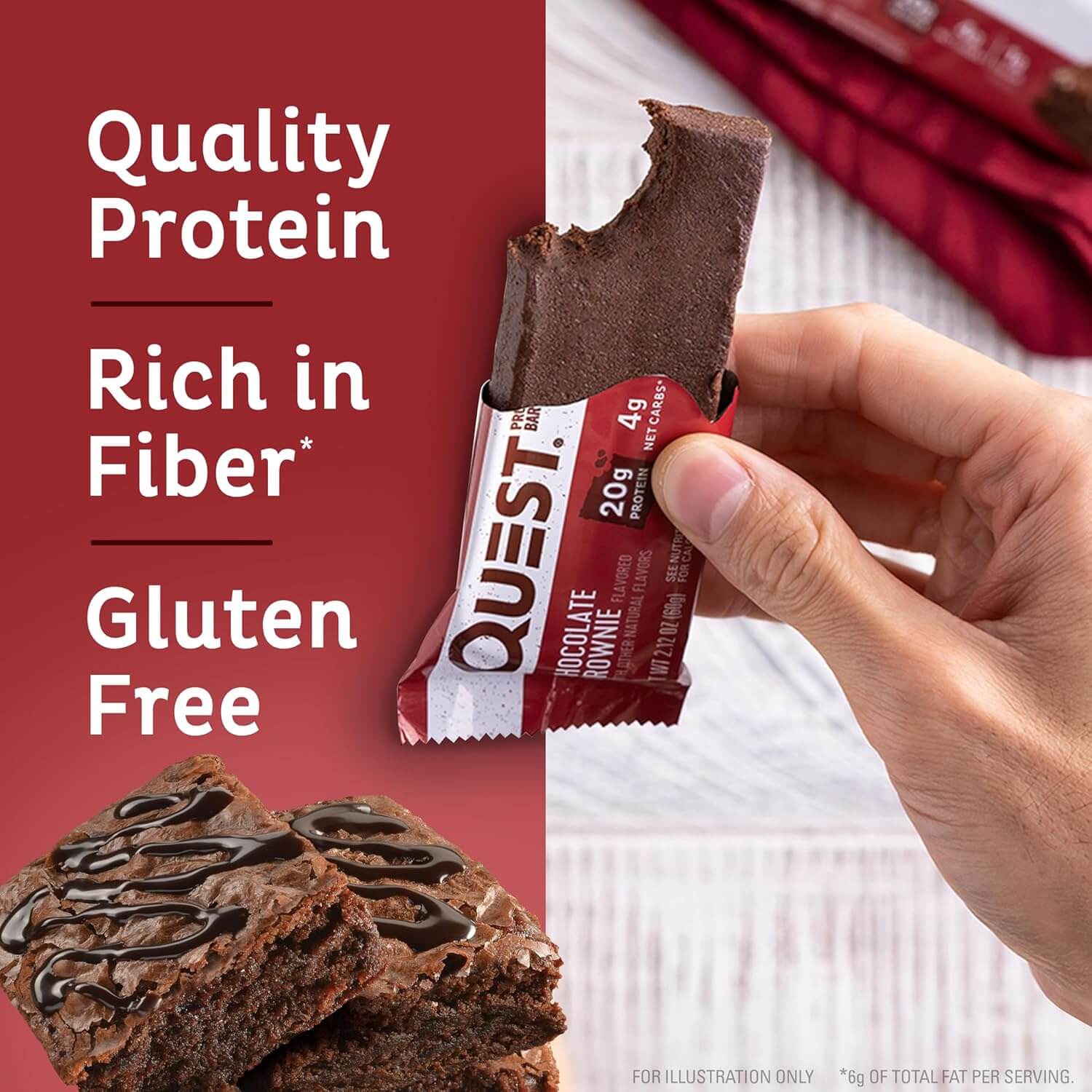 QUEST BARS 12 X 60g (Chocolate Brownie) 6