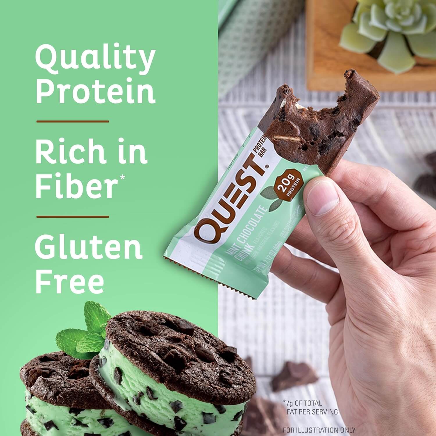 QUEST BARS 12 X 60g (Mint Chocolate Chunk) 3