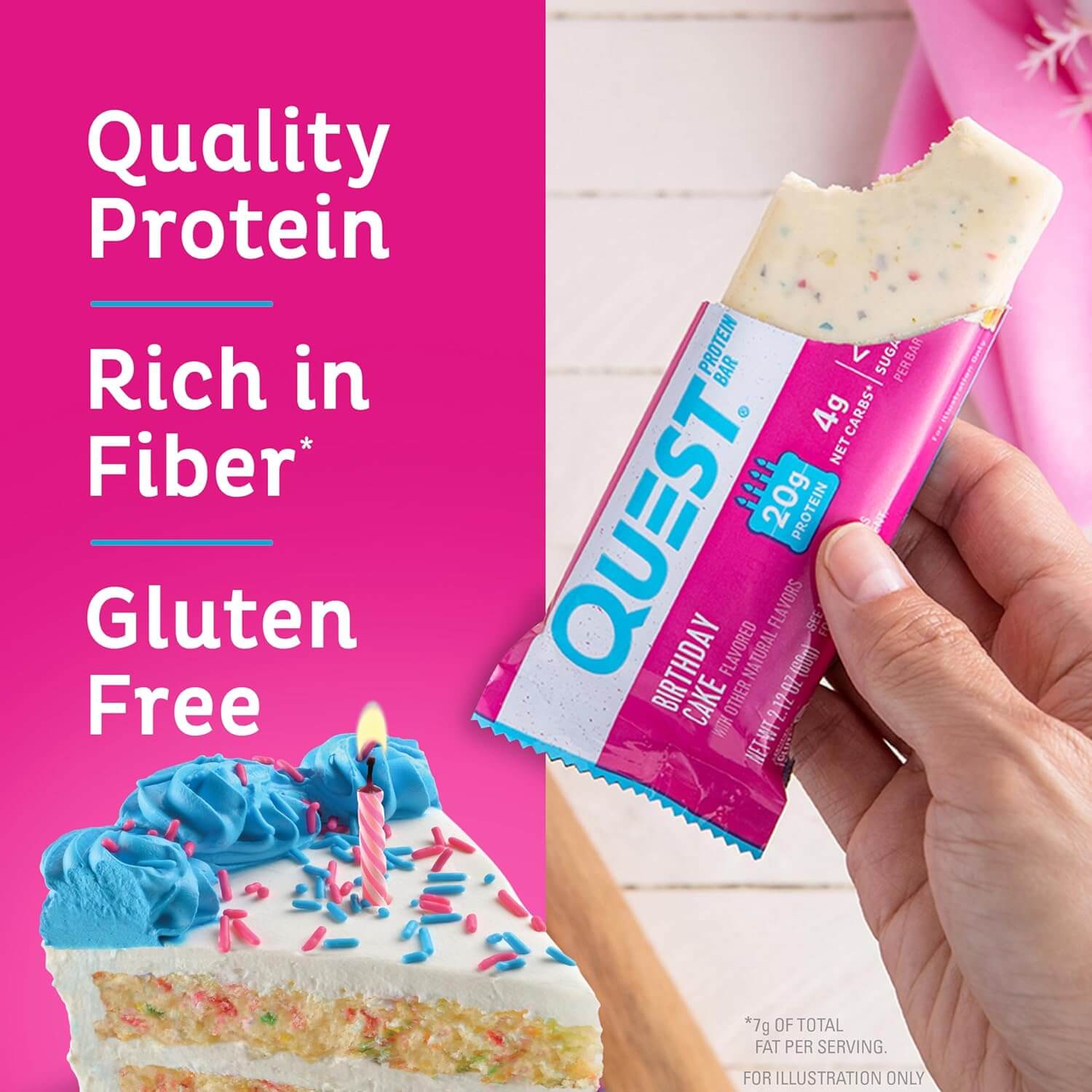 QUES PROTEIN BAR 12 X 60g (Birthday Cake) 3